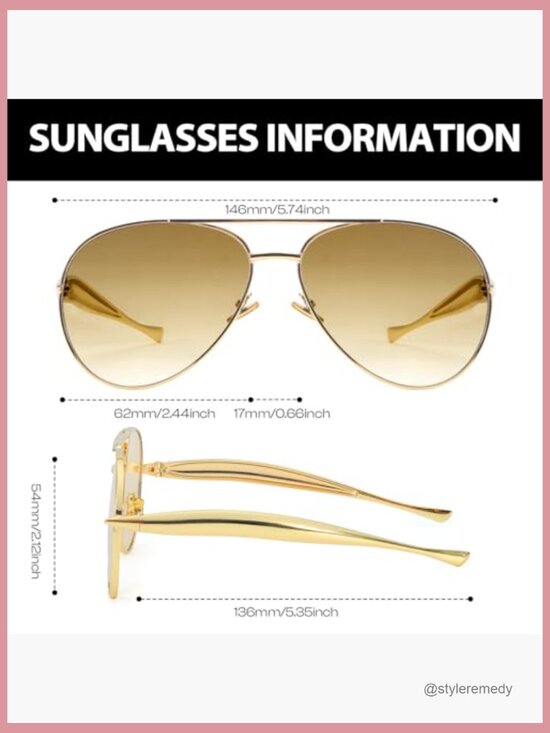 Gold Aviator Sunglasses Polarized Metal Temples 2 Pack main image 4